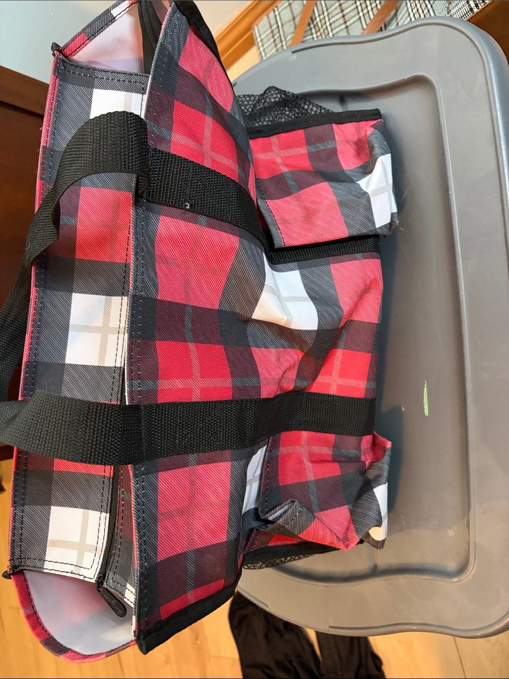 thirty-one Red and Black Plaid Tote Bag